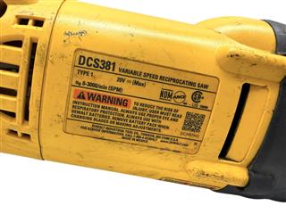 DeWalt 20v Variable Speed Reciprocating Saw Model: DCS381!